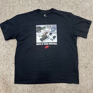 New Nike black tee shirt Move at Your Own Pace t shirt
